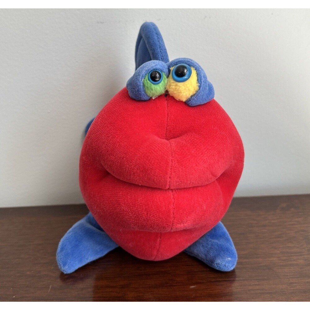 Funny Friends Plush Red Blue Fish Stuffed Animal Jennifer Mazur 10"